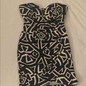 Black and White Strapless Windsor Dress